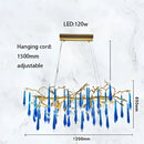 DecorBites™ Art Deco Blue Queen Crystal Chandelier for Living Room