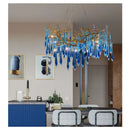 DecorBites™ Art Deco Blue Queen Crystal Chandelier for Living Room