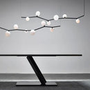 DecorBites™ Art Deco Branches Chandeliers Black White Glass G9 Bulb Height Adjustable