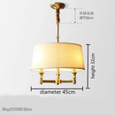 Art deco copper pendant light with fabric shade for dining room