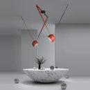 Art deco orange lustre cross belt pendant light – living room