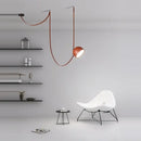 Art deco orange lustre cross belt pendant light – living room