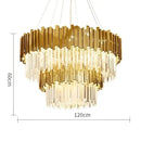 DecorBites™ Art Deco Crystal LED Chandelier - 4 Tier Gold Silver Designer Lighting