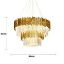 DecorBites™ Art Deco Crystal LED Chandelier - 4 Tier Gold Silver Designer Lighting