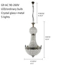 DecorBites™ Art Deco Crystal LED Chandelier in 2 Sizes for Parlor, Bedroom, Lobby, Hotel
