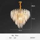 DecorBites™ Art Deco Glass Iron LED Chandelier for Dinning Room