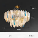 DecorBites™ Art Deco Glass Iron LED Chandelier for Dinning Room