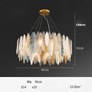 DecorBites™ Art Deco Glass Iron LED Chandelier for Dinning Room