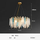 DecorBites™ Art Deco Glass Iron LED Chandelier for Dinning Room