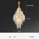 DecorBites™ Art Deco Glass Iron LED Chandelier for Dinning Room