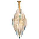 DecorBites™ Art Deco Glass Iron LED Chandelier for Dinning Room