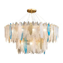 DecorBites™ Art Deco Glass Iron LED Chandelier for Dinning Room