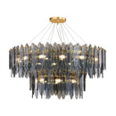DecorBites™ Art Deco Glass Iron LED Chandelier for Dinning Room