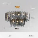 DecorBites™ Art Deco Glass Iron LED Chandelier for Dinning Room