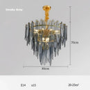 DecorBites™ Art Deco Glass Iron LED Chandelier for Dinning Room