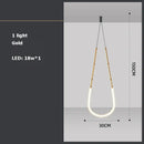 Modern art deco gold & black led pendant light dining room