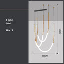 Modern art deco gold & black led pendant light dining room