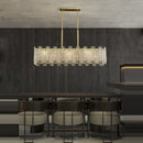 DecorBites™ Art Deco Golden Copper Glass Chandelier LED Lighting Fixture