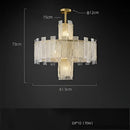 DecorBites™ Art Deco Golden Copper Glass Chandelier LED Lighting Fixture