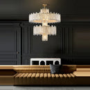 DecorBites™ Art Deco Golden Copper Glass Chandelier LED Lighting Fixture