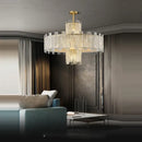 DecorBites™ Art Deco Golden Copper Glass Chandelier LED Lighting Fixture