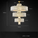 DecorBites™ Art Deco Golden Copper Glass Chandelier LED Lighting Fixture