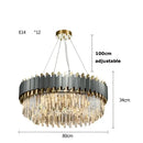 DecorBites™ Art Deco Golden Crystal Chandelier LED Hanging Lamp