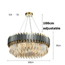 DecorBites™ Art Deco Golden Crystal Chandelier LED Hanging Lamp