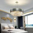 DecorBites™ Art Deco Golden Crystal Chandelier LED Hanging Lamp