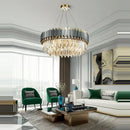 Decorbites art deco gray & gold crystal chandelier foyer light