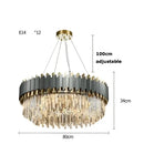 Decorbites art deco gray & gold crystal chandelier foyer light