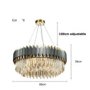 Decorbites art deco gray & gold crystal chandelier foyer light