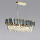 Decorbites art deco gray & gold crystal chandelier foyer light