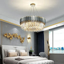 Decorbites art deco gray & gold crystal chandelier foyer light