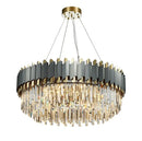 Decorbites art deco gray & gold crystal chandelier foyer light