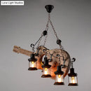 Art deco light wood guitar pendant – dining room rustic chandelier