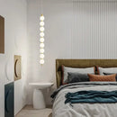 DecorBites™ Art Deco LED Glass Pingpong Pendant Light in Gold Chrome Black.