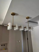 Decorbites art deco white acrylic arched chandelier living room light