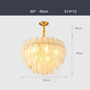 Decorbites art deco white glass feather chandelier for bedroom