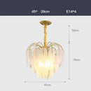 Decorbites art deco white glass feather chandelier for bedroom