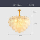 Decorbites art deco white glass feather chandelier for bedroom
