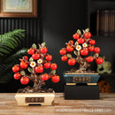 Ceramic gold and red artificial fruit apple basket dining room decor