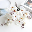 Purple & white artificial orchid magnolia bouquet living room decor