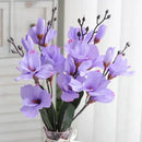 Purple & white artificial orchid magnolia bouquet living room decor
