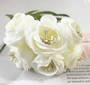 Vibrant peony tea rose silk flowers wedding home decor