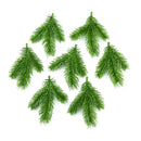 Festive pine needle plants with berries and pinecones living room decor