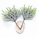 Frosted light green & gray artificial pine plants living room decor