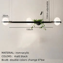 Modern black plant pendant light dining room led garden lamp