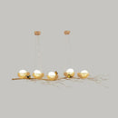DecorBites™ Artistic Aluminum Wire Nest Island Lamp with Wood Egg and Bird: A Unique Suspension for Dining Room
