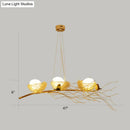 DecorBites™ Artistic Aluminum Wire Nest Island Lamp with Wood Egg and Bird: A Unique Suspension for Dining Room